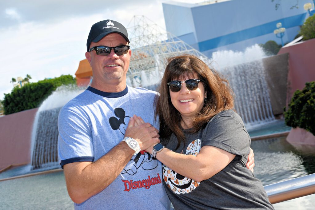 Vince and his wife at EPCOT in Walt Disney World