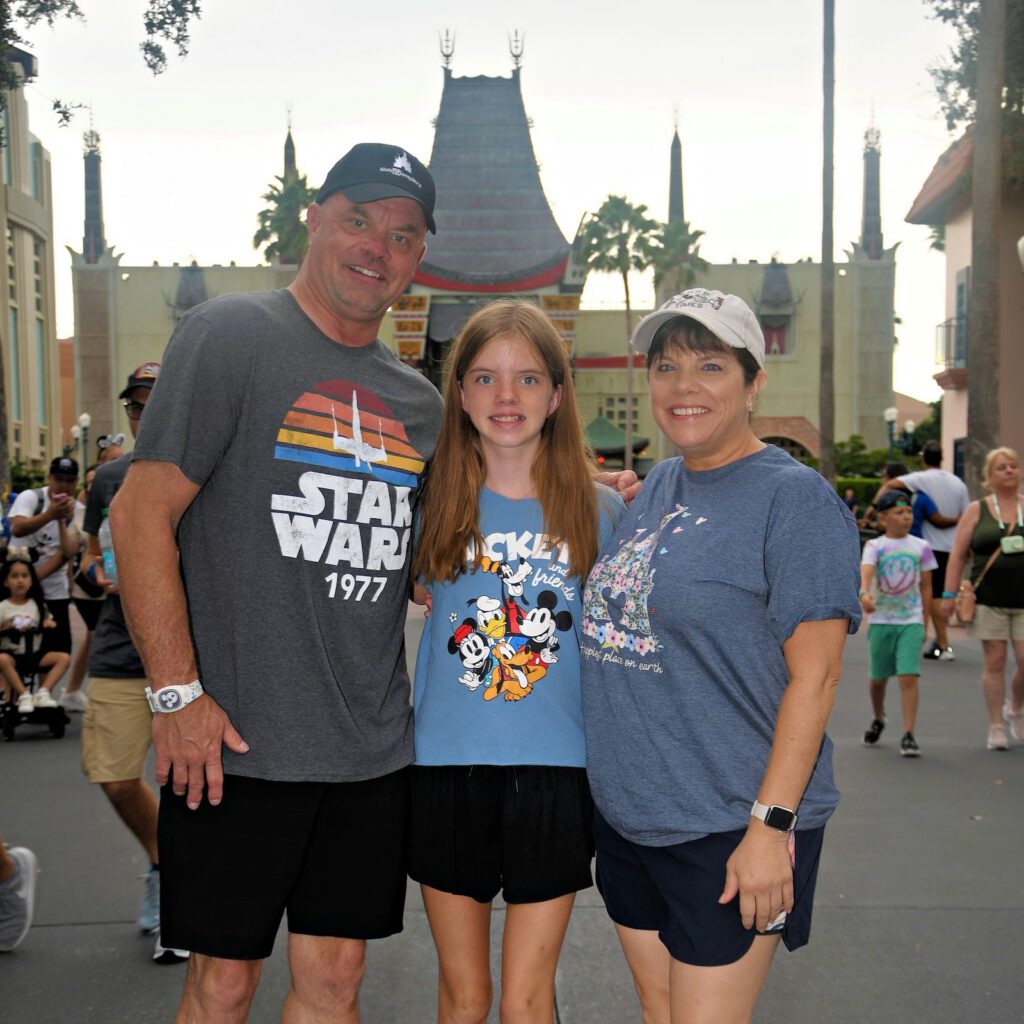 Vince and his family at Disney's Hollywood Studios at Walt Disney World