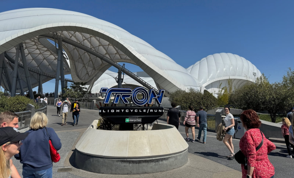 What to skip at Disney World by walking past the TRON Lightcycle / Run entrance instead of waiting in a long line.